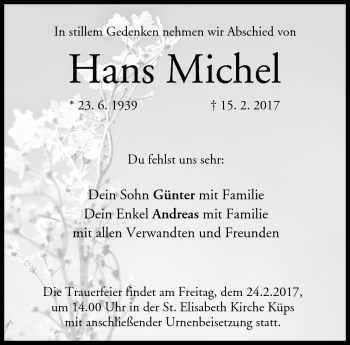 Traueranzeige von Hans Michael von Neue Presse Coburg