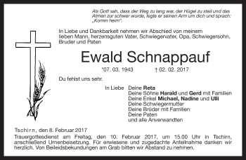 Traueranzeige von Ewald Schnappauf von Neue Presse Coburg