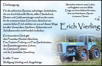 Traueranzeige von Erich Vierling von Südthüringer Presse