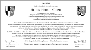 Traueranzeige von Horst Kühne von Frankenpost