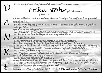 Traueranzeige von Erika Stöhr von Neue Presse Coburg