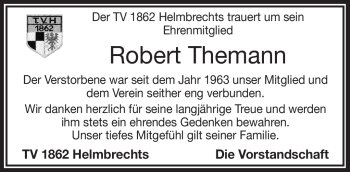 Traueranzeige von Robert Themann von Frankenpost