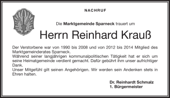 Traueranzeige von Reinhard Krauß von Frankenpost