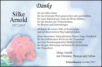 Traueranzeige von Silke Arnold von Neue Presse Coburg