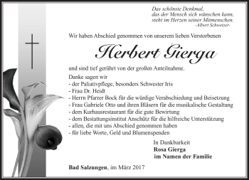 Traueranzeige von Herbert Gierga von Südthüringer Presse