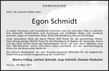 Traueranzeige von Egon Schmidt von Neue Presse Coburg