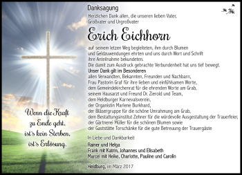 Traueranzeige von Erich Eichhorn von Südthüringer Presse