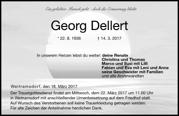 Traueranzeige von Georg Dellert von Neue Presse Coburg