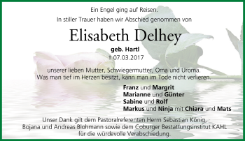 Traueranzeige von Elisabeth Delhey von Neue Presse Coburg
