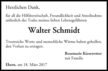 Traueranzeige von Walter Schmidt von Neue Presse Coburg