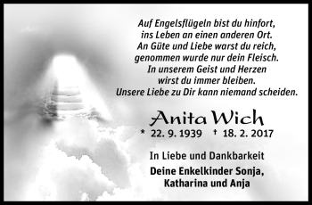 Traueranzeige von Anita Wich von Neue Presse Coburg
