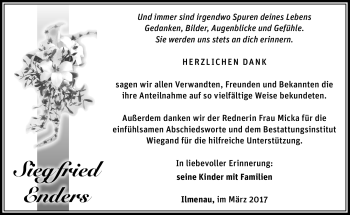 Traueranzeige von Siegfried Enders von Südthüringer Presse