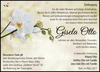 Traueranzeige von Gisela Otto von Südthüringer Presse