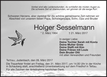 Traueranzeige von Holger Sesselmann von Neue Presse Coburg