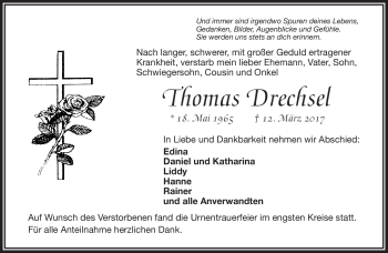 Traueranzeige von Thomas Drechsel von Frankenpost