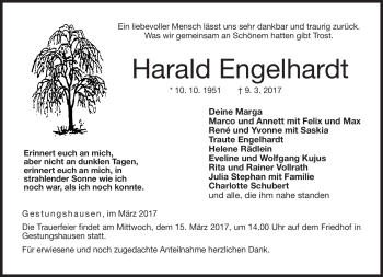 Traueranzeige von Harald Engelhardt von Neue Presse Coburg