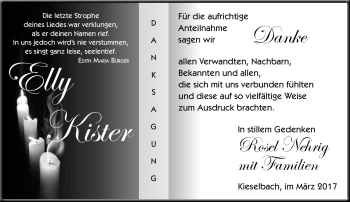 Traueranzeige von Elly Kister von Südthüringer Presse