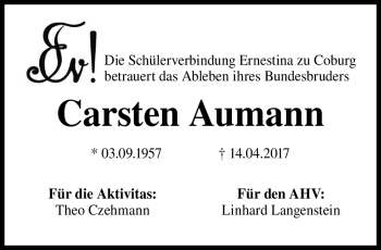 Traueranzeige von Carsten Aumann von Neue Presse Coburg