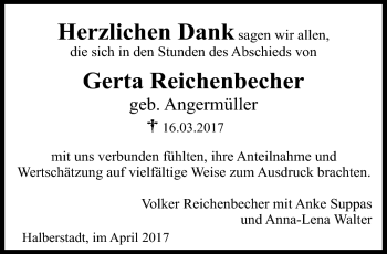 Traueranzeige von Gerta Reichenbecher von Neue Presse Coburg
