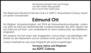 Traueranzeige von Edmund Ott von Neue Presse Coburg