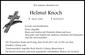 Traueranzeige von Helmut Knoch von Neue Presse Coburg