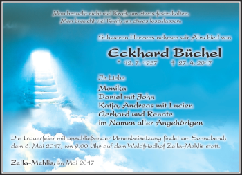 Traueranzeige von Eckhard Büchel von Südthüringer Presse