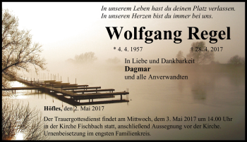 Traueranzeige von Wolfgang Regel von Neue Presse Coburg