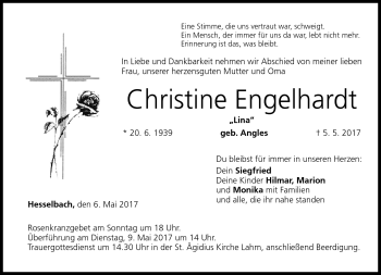 Traueranzeige von Christine Engelhardt von Neue Presse Coburg