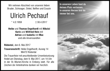 Traueranzeige von Ulrich Pechauf von Neue Presse Coburg