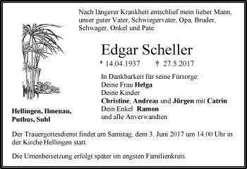 Traueranzeige von Edgar Scheller von Neue Presse Coburg
