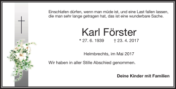 Traueranzeige von karl Förster von Frankenpost