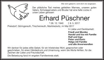 Traueranzeige von Erhard Püschner von Frankenpost