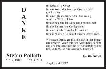 Traueranzeige von Stefan Pöllath von Frankenpost