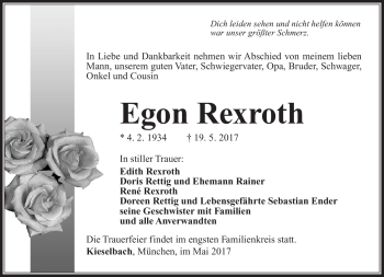 Traueranzeige von Egon Rexroth von Südthüringer Presse