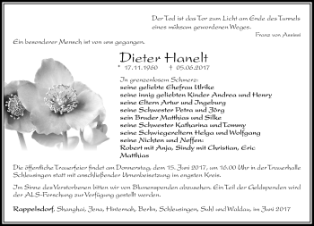 Traueranzeige von Dieter Hanelt von 23020