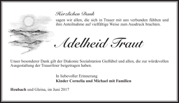 Traueranzeige von Adelheid Traut von Südthüringer Presse