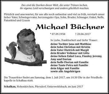 Traueranzeige von Michael Büchner von Südthüringer Presse