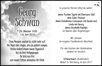 Traueranzeige von Georg Schwan von 23020