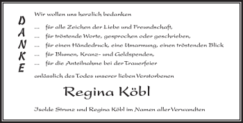 Traueranzeige von Regina Köbl von Frankenpost