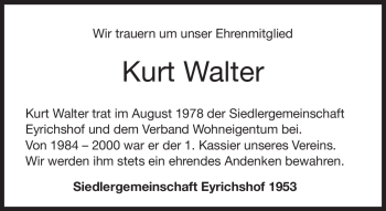 Traueranzeige von Kurt Walter von Neue Presse Coburg