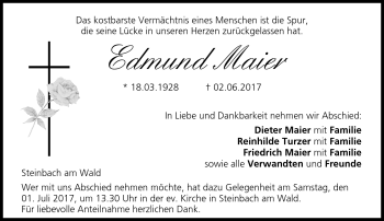 Traueranzeige von Edmund Maier von Neue Presse Coburg