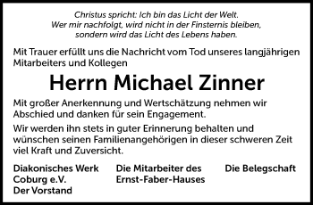 Traueranzeige von Michael Zinner von 23048