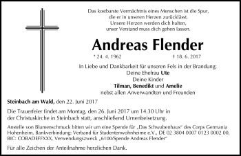 Traueranzeige von Andreas Flender von Neue Presse Coburg
