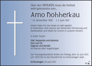 Traueranzeige von Arno Dobberkau von 23020