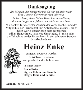 Traueranzeige von Hein Enke von 23019