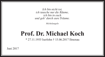 Traueranzeige von Michael Korn von Südthüringer Presse