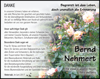 Traueranzeige von Bernd Nehmert von 23020