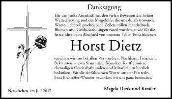 Traueranzeige von Horst Dietz von Neue Presse Coburg
