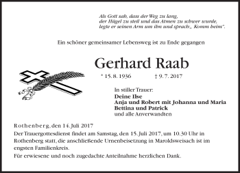 Traueranzeige von Gerhard Raab von Neue Presse Coburg
