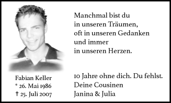 Traueranzeige von Fabian Keller von Neue Presse Coburg